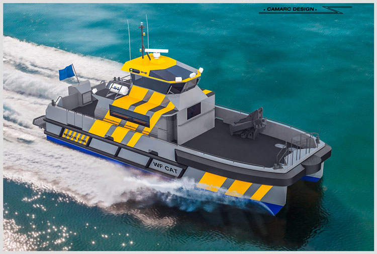 Oceanographic Research Boat Vejunas Baltic Workboats As Catamaran Inboard Aluminum